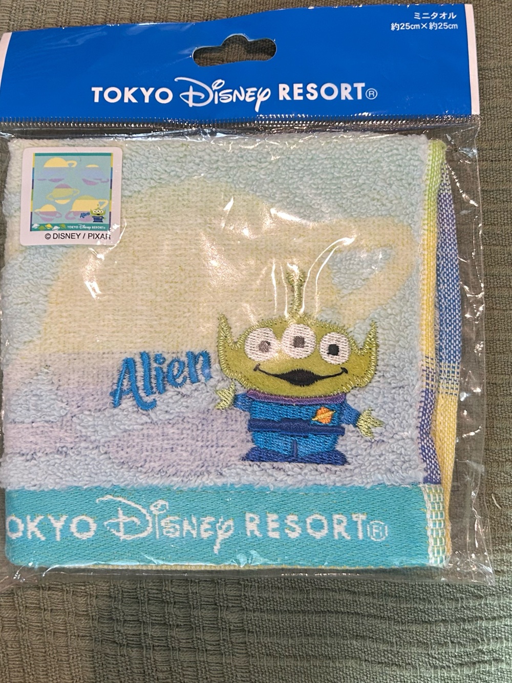 Tokyo Disney Resort Toy Story Alien Washcloth - Blue/Green New In Original Pack